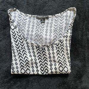 Black and white print crop top (Size S)